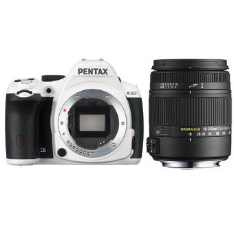 reflex pentax pentax k50 blanc sigma 18 250 macro appareil photo