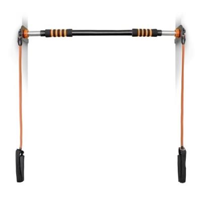 Relaxdays Barre De Traction Pour Porte Avec Extenseurs Noir Orange 98 Cm pour 42