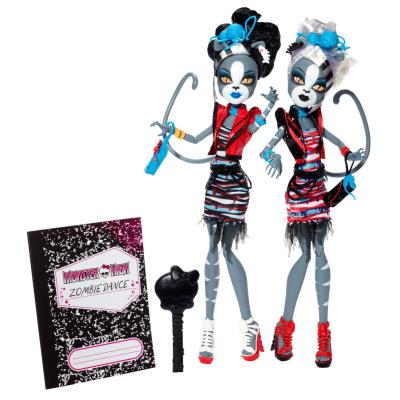 Monster High - Bjr17 - Poupe Mannequin - Fusion Monstrueuse - Coffret Zombie Les Jumelles Werecat Twins pour 55