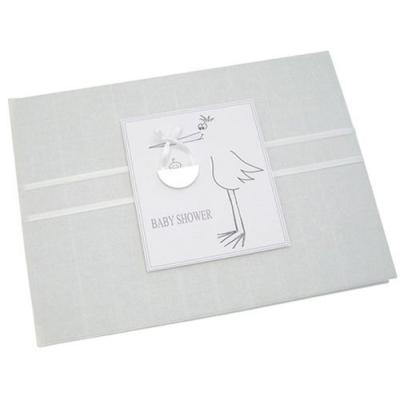 white cotton cards - bs3 - baby shower - livre dor - cigogne argente pour 38