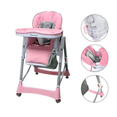 Chaise haute pour enfant - Chaise rose pliable et rglable avec tablette pour 51