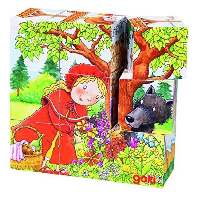 Goki - 2041665 - puzzle en bois - cubes - histoire - 9 pices pour 10