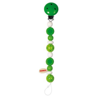 Accroche-ttine perles rayes et  pois vert pour 11