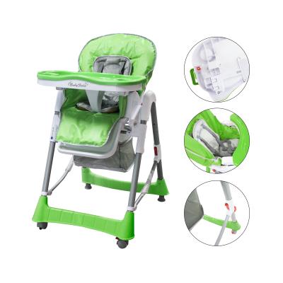 Chaise haute pour enfant - Chaise verte pliable et rglable avec tablette pour 44