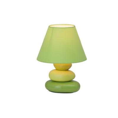 brilliant 92907/04 lampe de table paolo aspect pierres en cramique et tissu vert hauteur 23 cm diamtre 17 cm pour 25