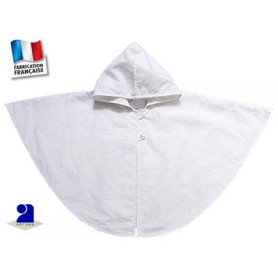 Cape baptme blanche, broderie anglaise Taille - 24  36 mois, Couleur - Blanc pour 55