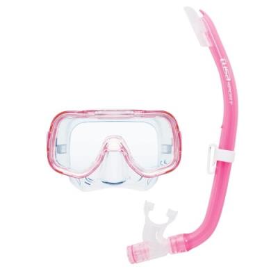 Tusa Sport Mini-kleio Kit De Plongée Avec Masque Et Tuba Rose Rose Transparent pour 38