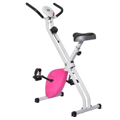 Vélo D´appartement Pliable Magnétique Structure En Acier Charge Max. 110kg Blanc Et Rose - Homcom pour 130