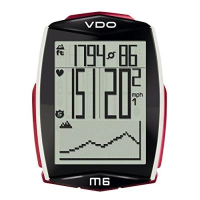 Vdo M6 Ordinateur De Vélo Avec Ceinture Cardiaque Et Capteur De Vitesse Noir Blanc Rouge pour 139