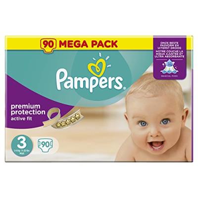 PAMPERS Active Fit Taille 3 (Midi) 4 a 9 kg couche pour 34