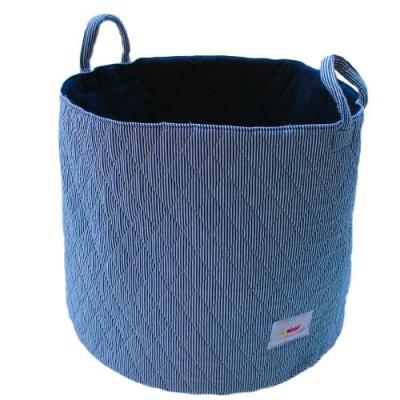 minene uk ltd storage basket with stripes (large, white/ navy) pour 40