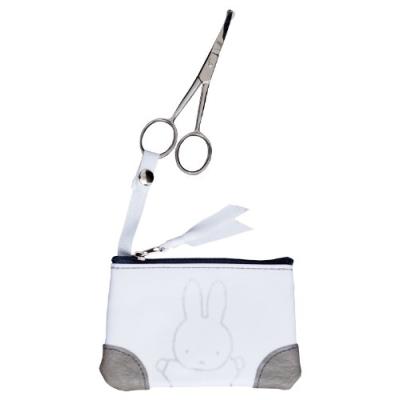 b?b?-jou baby scissors in textile cover miffy (blue/ silver) pour 26