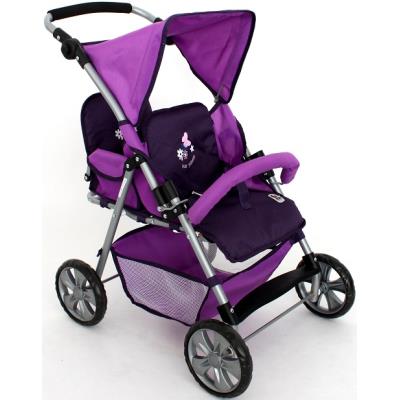 Bayer - chic 2000 - 68825 - poupe et mini poupe - poussette jumeaux tandem pour 66