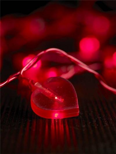Guirlande Lumineuse a LED - 20 Coeurs Rouges - 5 metres - Saint valentin Decoration - Repas Amoureux pour 17