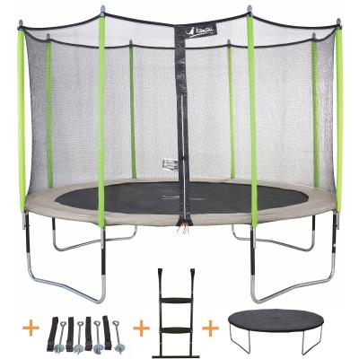 Kangui - Trampoline De Jardin 365 Cm + Filet De Sécurité + Échelle + Bâche De Protection + Kit D´ancrage Jumpi Zen 360 pour 310