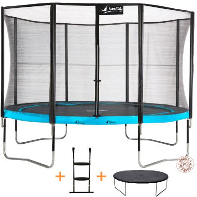 Kangui - Trampoline De Jardin 365 Cm + Filet De Sécurité + Échelle + Bâche De Protection Punchi Atoll 360 pour 375