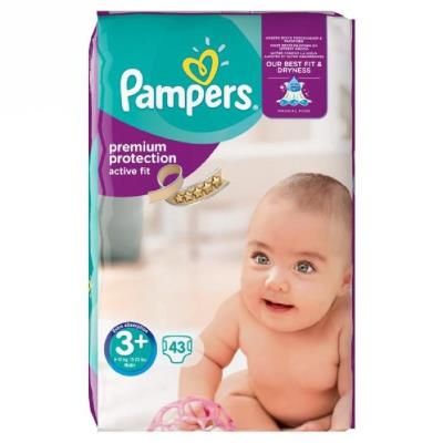 Pampers activefit taille 3+, 5 a 10 kg 43 couches pour 27