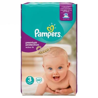 Pampers active fit taille 3 5 a 9 kg 62 couches pour 33