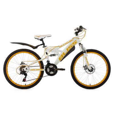 Vtt Adolescent Tout Suspendu 24pouces Bliss Blanc-jaune Tc 38 Cm Ks Cycling pour 254