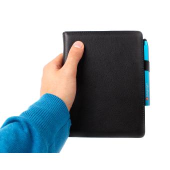 cuir noir sur mesure + stylet crayon bleu pour Kobo Aura HD 6,8pouces