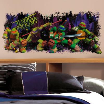 POSTER ADHSIF REPOSITIONNABLE LES TORTUES NINJA - TROUBLE ROOM STUDIO 539013 pour 34