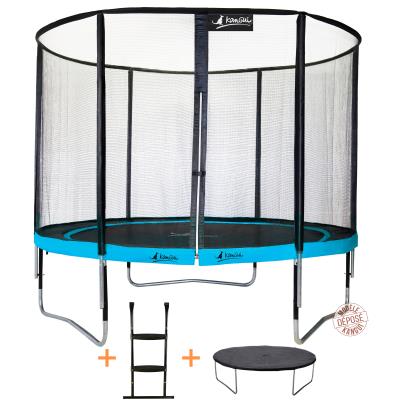 Kangui - Trampoline De Jardin Rond 305 Cm + Filet De Sécurité + Échelle + Bâche De Protection Punchi Atoll 300 pour 291