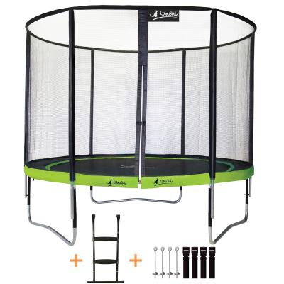 Kangui - Trampoline De Jardin Rond 305 Cm + Filet De Sécurité + Échelle + Kit D´ancrage Punchi Aloe 300 pour 282