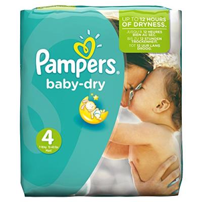 PAMPERS - BABY DRY - COUCHES TAILLE 4 MAXI (7-18 KG) - PACK CONOMIQUE 1 MOIS DE CONSOMMATION X174 COUCHES pour 55