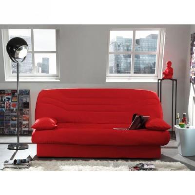 Coco banquette clic-clac convertible lit 3 places tissu 100% coton rouge pour 300