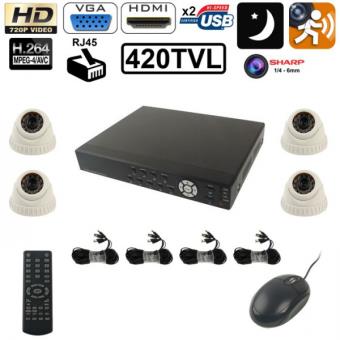 vidéo surveillance 4 caméras IP 420 TVL télécommande enregistreur