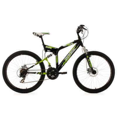 Vtt Tout Suspendu 26pouces Zodiac Noir-vert Freins À Disques Mécaniques Tc 48 Cm Ks Cycling pour 331