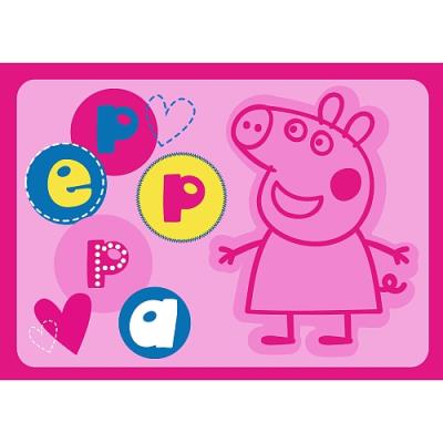 Tapis Peppa Pig coeur chambre enfant 95x133 cm pour 33