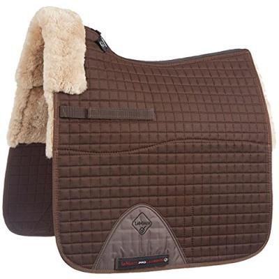 Le Enseignant Peau Dagneau Semi-doublé Dressage Tapis De Selle Carré Marron Taupe Wool Brown Fabric Grand pour 113