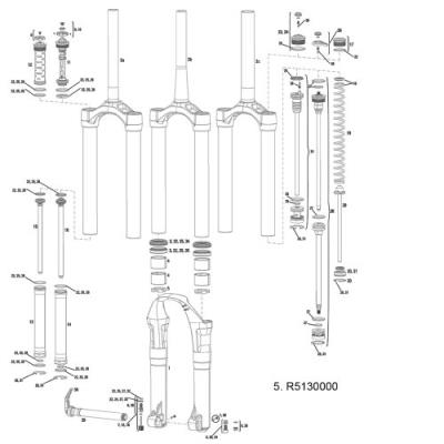 Rock Shox R5130000 Pièce De Montage De Suspension pour 40