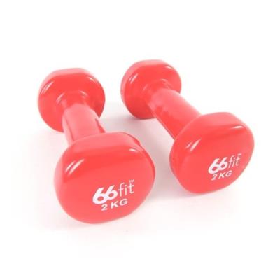 66fit Haltères Revêtement Vinyle Lot De 2 Rouge 2 Kg pour 39