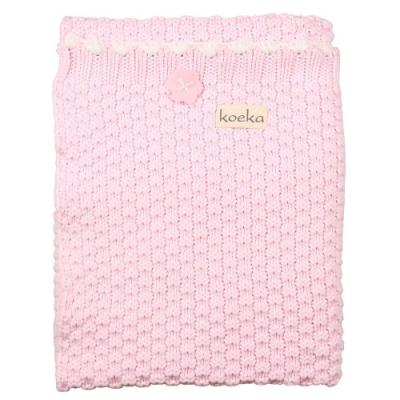 KOEKA - 1051/44-041406 - COUVERTURE LIT BB VALENCIA - OLD BABY PINK pour 98