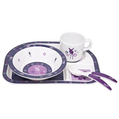 lssig - ldish107 - biche - set de vaisselle en mlamine - violet pour 32