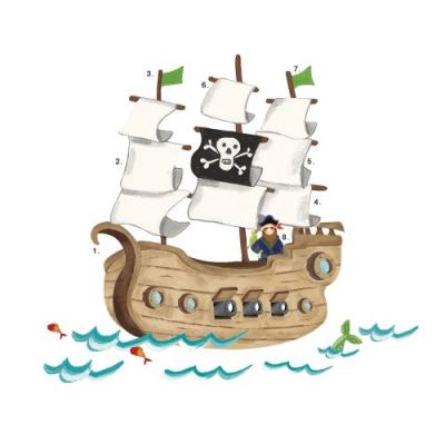 roommates repositionable childrens giant wall stickers - pirate ship pour 58
