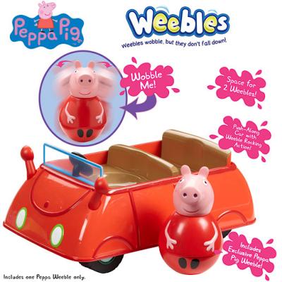 Peppa Pig - Weebles - Push-Along Wobbily Car - Figurine Culbuto et Voiture pour 73