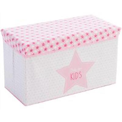 Coffre de rangement pliant enfant coloris rose - Dim : 60 x 30 x H35 cm -PEGANE- pour 25