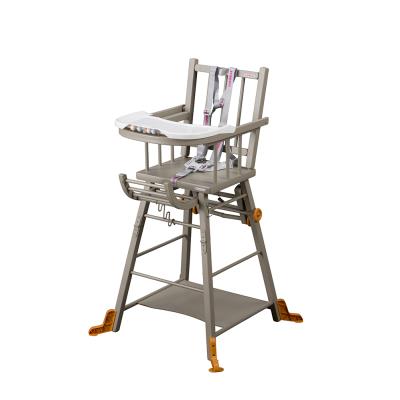COMBELLE-Chaise haute en bois laqu gris clair - Dossier  barreaux pour 159