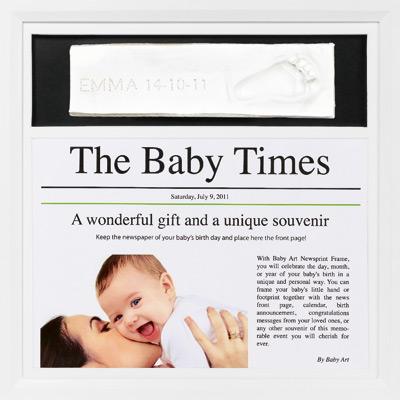 Baby Art - Kit empreinte Baby Art News Print Frame Blanc / Blanc-Noir pour 37