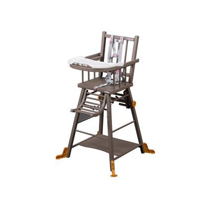 COMBELLE-Chaise haute en bois laqu taupe - Dossier  barreaux pour 109