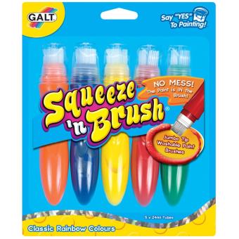 squeeze n brush 5 tubes de peinture avec pinceau intégré peinture