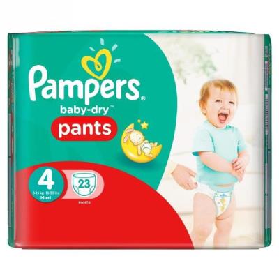 PAMPERS Baby-Dry Pants Couches Taille 4 (Maxi) 8-15 kg x 23 pour 19