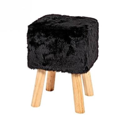 Tabouret carr 30 cm noir pour 48