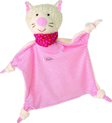 Sigikid - Doudou plat Chat ray rose pour 32