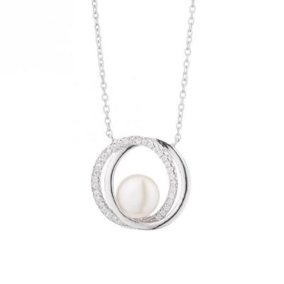 Monplaisir collier argent 925 perle deau douce et oxydes de zirconium femme pour 29