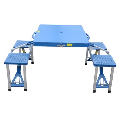 Table De Camping Pliante Portable En Plastique Avec 4 Sièges Bleu - Homcom pour 45