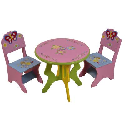 Ensemble enfant avec 1 table + 2 chaises, en bois motif fleurs -PEGANE- pour 143